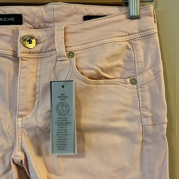 NWT Cache Skinny Pink Contour Slimming Jeans Pants 2 - Picture 3 of 9